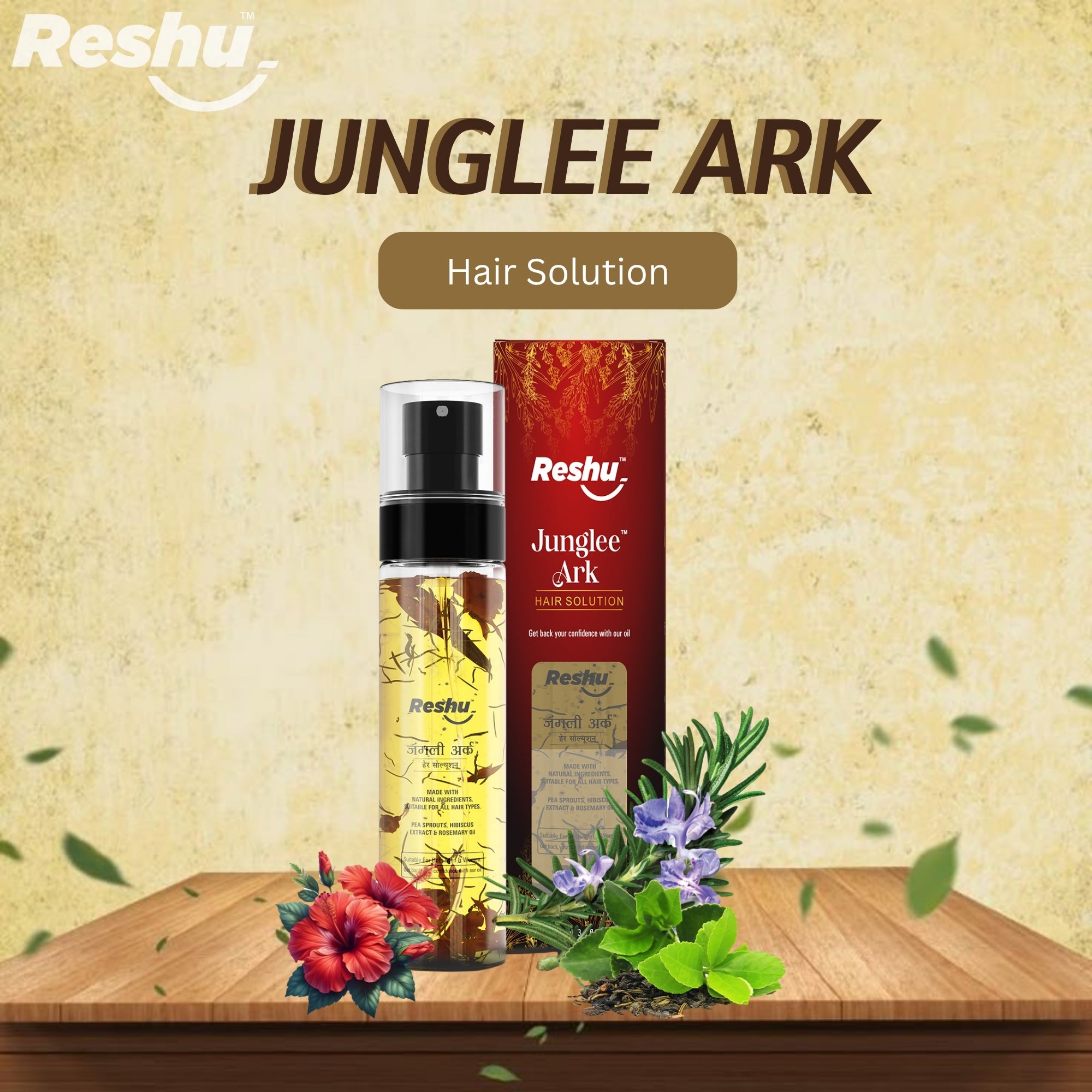 Reshu Junglee Ark – Advanced Herbal Formula for Hair Fall Control & Growth (100ml) & Free Rice Protein Shampoo (50ml)